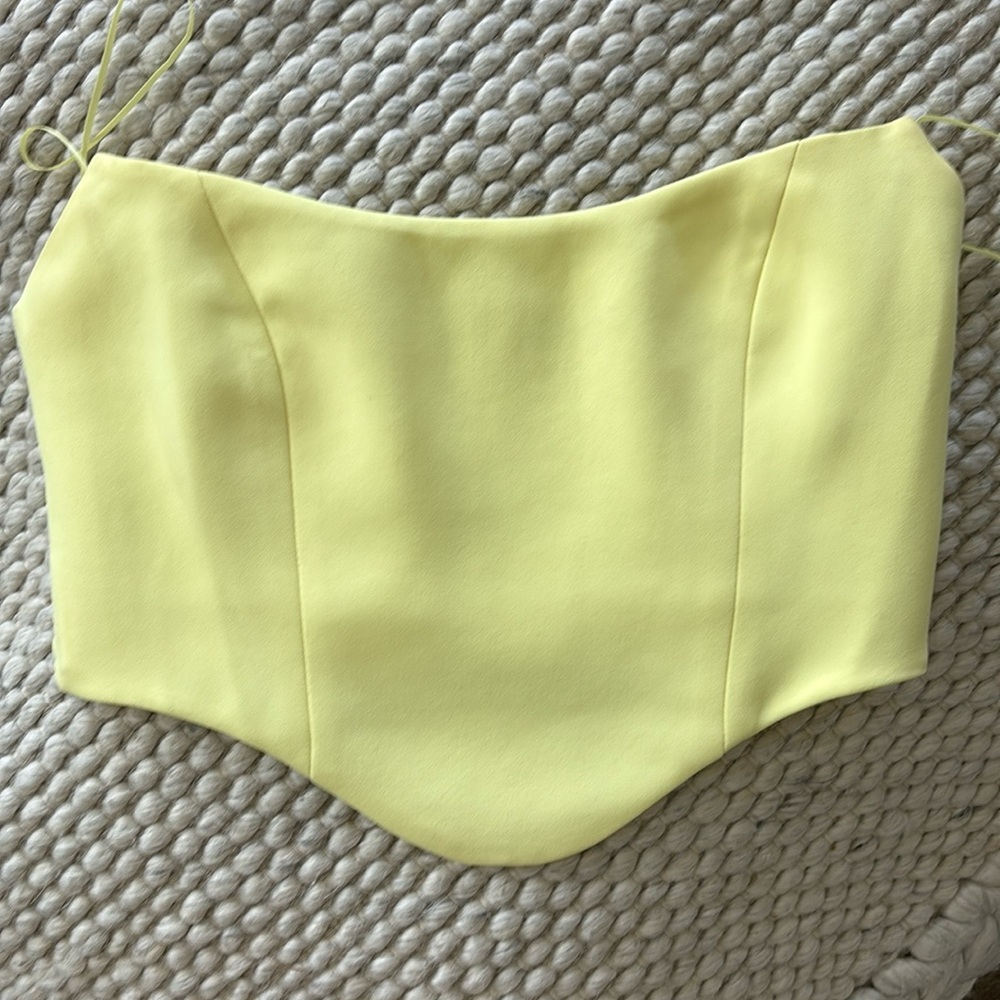 Amanda Uprichard Sabine Crop Top in Butter